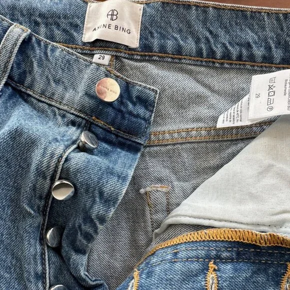 Anine Bing Blue Jean Shorts - Picture 9 of 9